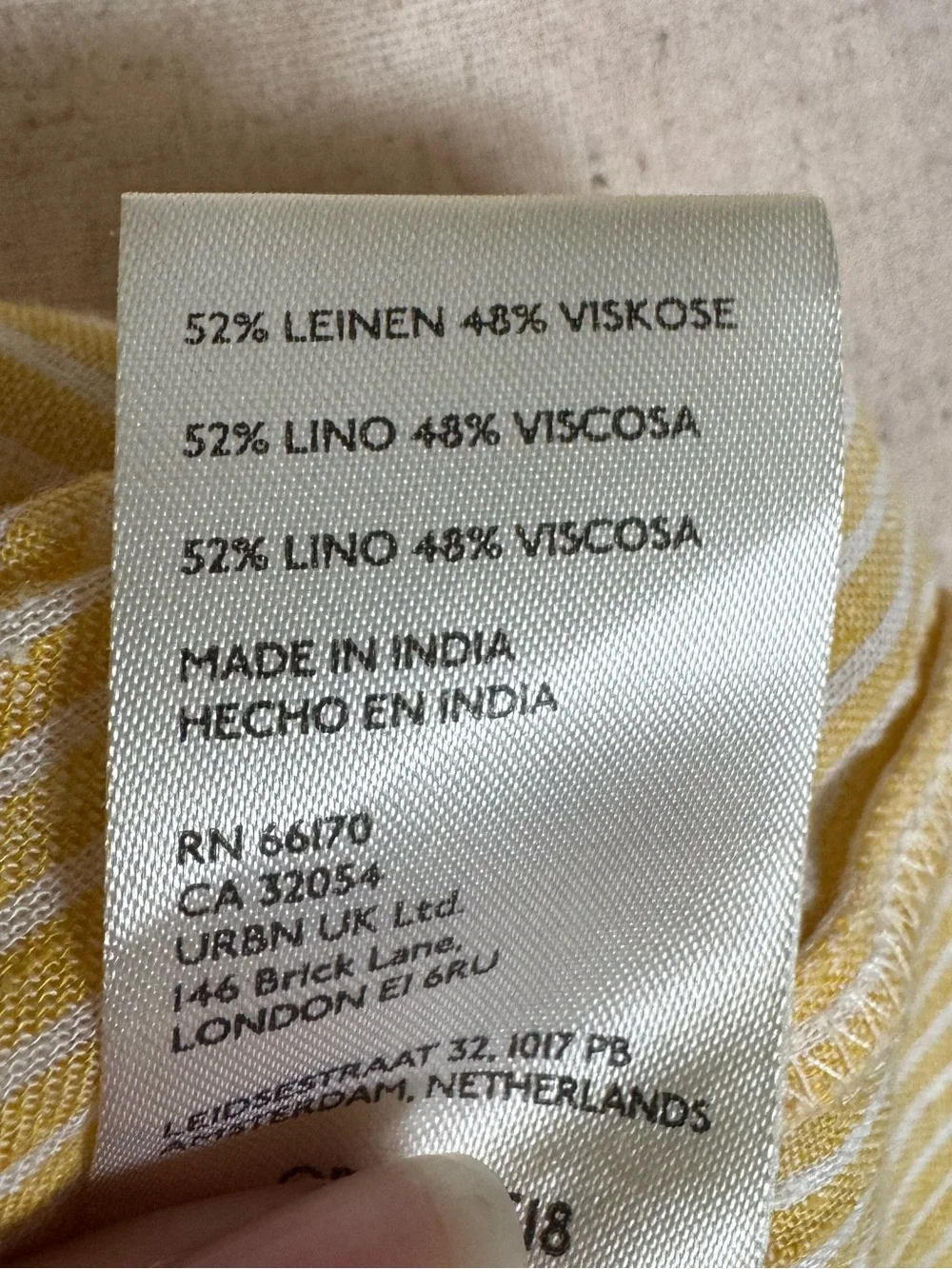 Anthropologie Butter Yellow & White Striped Smocked Puff Sleeve Blouse